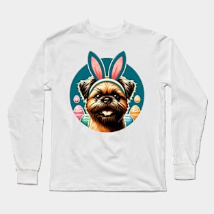 Brussels Griffon with Bunny Ears Enjoys Easter Fun Long Sleeve T-Shirt